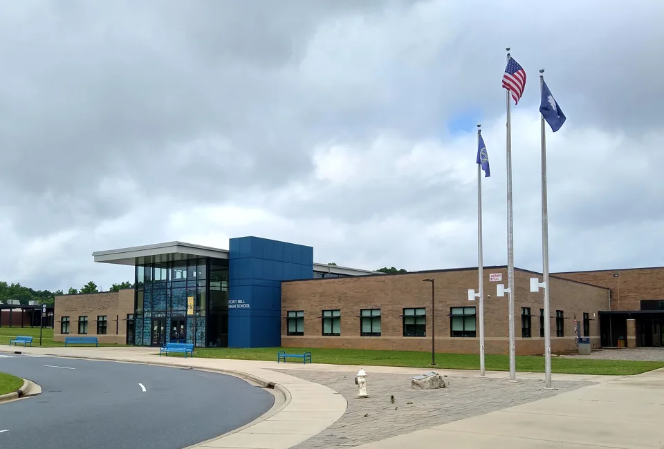 Fort Mill High School exterior for local orientation; no affiliation or project claim