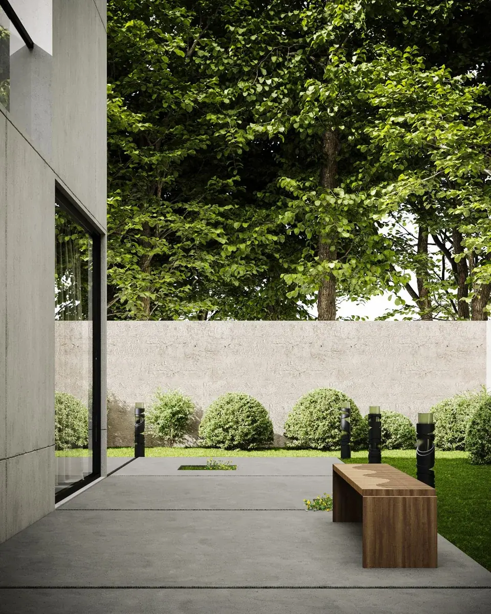 Representative concrete garden patio, not a claimed Weddington project